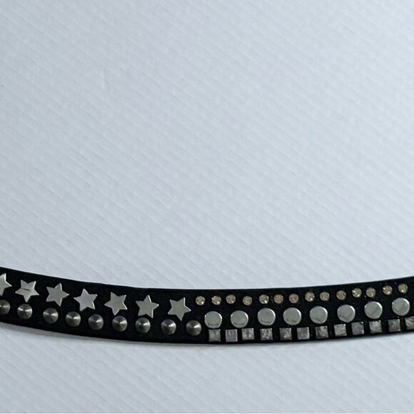 Brambilla Made in Italy multi metal studs around the belt .Measures 45 inches